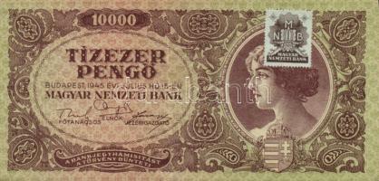 1945. 10000P + 10000P bélyeggel T:I