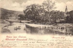 Csaca, Cadca, Caca; Kiszuca folyó, szekér / River Kysuca with chariot