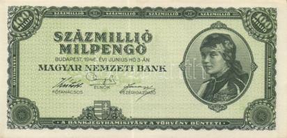 1946. 100000000P Milpengő(2x) T:I