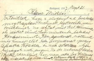 Kertész Béla szűcs és szőrmeáru üzletének reklámlapja, Budapest, Bécsi u. 9. A tulajdonos saját kézz...