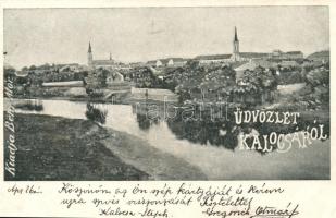 1899 Kalocsa, látkép, templomok. Kiadja Behr Mór (EK)