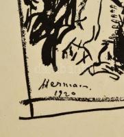 Hermann Lipót (1884-1972): Erdő mélyén, papír, ofszet, jelzett a nyomaton, 28,5×23,5 cm