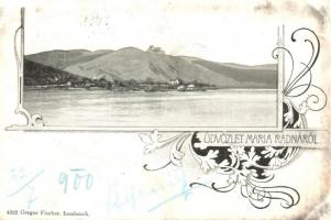1900 Máriaradna, Radna; Solymosi vár. Gregor Fischer 4382. / Soimos Castle, floral Art Nouveau (vágott / cut)