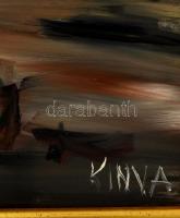 Várdombi Nagy Krisztián "Kinva" (1976-): Tower Bridge. Olaj,farost, jelzett, keretben, 40×...