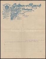 1899 Bp., A Geittner & Rausch Szerszámgyár német nyelvű fejléces levele