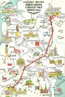 5 db MODERN MALÉV térképes motívumlap / 5 modern Malév Hungarian Airlines maps motive postcards