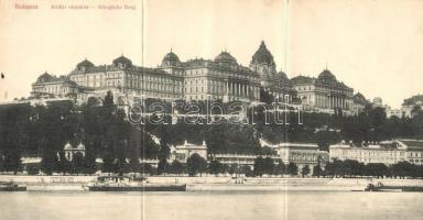 Budapest I. Királyi vár. 3-részes kihajtható panorámalap. Taussig A. kiadása (EK)