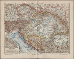 cca 1880 Az Osztrák-Magyar Monarchia térképe, 1:4850000, a Meyers Konversationslexikon melléklete, hajtott, 24,5×30,5 cm
