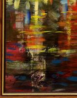 B Nagy Tibor Zoltán (1965-): Metropolis fényei. Olaj, farost, jelzett, keretben, 50×70 cm