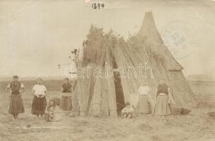 1899 Főherceglak, Knezevo; cigányok csoportképe, folklór / gypsy folklore. photo (b)