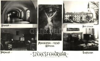 Székesfehérvár, Papi Otthon, folyosó, társalgó, televízió, lakószoba, Kápolna belső, Maulbertsch freskó (EK)