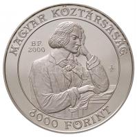 2000. 3000Ft Ag 125 éves a Zeneakadémia T:PP felületi karc / Hungary 2000. 3000 Forint Ag 125th Anniversary of the Liszt Academy C:PP slightly scratched Adamo EM168