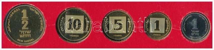 Izrael 1987. 1a-1Sh (5xklf) piefort forgalmi sor karton tokban T:1 
Israel 1987. 1 Agora - 1 Sheqel...