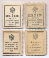 Orosz Birodalom 1915. 1k "1" felülbélyegzéssel + 2k "2" felülbélyegzéssel + 15k ...