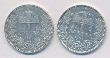 1894KB-1895KB 1K Ag "Ferenc József" (2xklf) T:2,2- ph