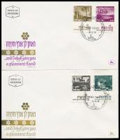 Forgalmi: Tájak tabos sor 2 db FDC-n, Definitive: Landscapes set with tab on 2 FDC-s