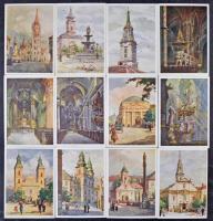 Budapest. A Régi Budapest II. és IV. sorozat egyenként 12-12 lappal saját tokjában. Műemlékek Országos Bizottsága kiadása - The Old Budapest. Two series with 12 postcards each in their own cases.