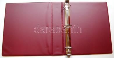 Lindner gyűrűs albumborító papírpénzekhez, puhafedelű, bordó színben, eredeti csomagolásban