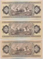 1969-1989. 50Ft (3xklf) nyomdai papírránc T:I-,II