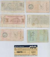 Olaszország 1976-1977. 7db klf csekk T:III,III- Italy 1976-1977. 7pcs of diff cheques C:F,VG