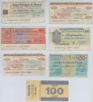 Olaszország 1976-1977. 7db klf csekk T:III,III-
Italy 1976-1977. 7pcs of diff cheques C:F,VG