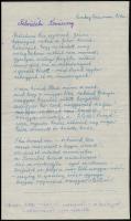 1938 Kézzel írt hazafias vers Felvidéki Karácsony címmel, megjelent a Komáromi Lapok december 24-iki számában