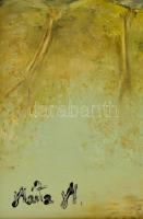 Márta Mónika (?-): Tó parti fák. Olaj, farost, jelzett, 40×60 cm