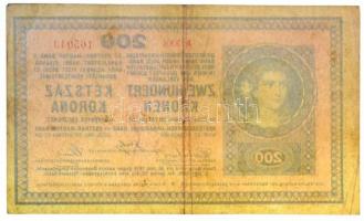 1918. 200K "A 1001" sima hátlappal T:III szép papír / Hungary 1918. 200 Korona "A 100...