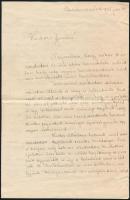 1938 Balatonzamárdi, Kézzel írt levél érdekes részletekkel a fürdőéletről, árakról, megjegyezve, hogy Siófok szinte üres, mivel a zsidók a friss törvény miatt nem merik otthagyni nagyvárosi boltjaikat