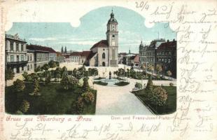 Maribor, Marburg a. Drau; Dom und Franz Josef Platz / cathedral and square (EB)