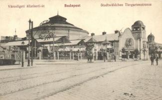 Budapest XIV. Városligeti állatkerti út, mulató bódék, The Royal Vio mozi, cirkusz reklámja (r)