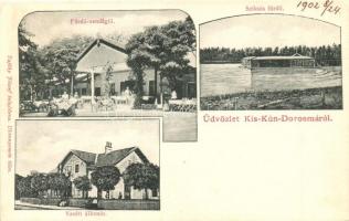 Kiskundorozsma, Fürdő vendéglő, Sziksós fürdő, vasútállomás; Tajthy József tulajdona