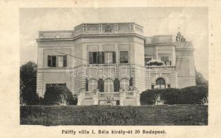 Budapest XII. Frivaldszky-Mauthner-Pálffy villa. Béla király út 20. Wagner hangszerkirály reklám a hátoldalon (r)