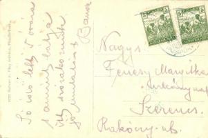 Püspökfürdő, Baile 1 Mai; vasútállomás és vonat / Bahnhof / railway station with train (EK)