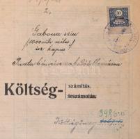 1914-1916 Vasúttal kapcsolatos okmányok, iratok gyűjteménye. Sok építési beruházás költségvetés, szá...
