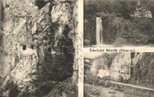 Rév, Vadu Crisului (Bihar); Tündér-vár, vasúti alagút, EKE turista vendéglő. Rosenbaum Adolf kiadása / tourist restaurant, railway tunnel