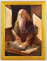 Mihail Volkov (1954-): A bölcs. Olaj, vászon, jelzett, keretben, 70×50 cm