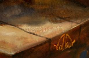 Mihail Volkov (1954-): A bölcs. Olaj, vászon, jelzett, keretben, 70×50 cm