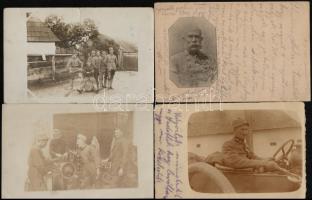 cca 1915 katonai fotó hagyaték azonos katonát ábrázoló egyéni és csoport képek 9 db