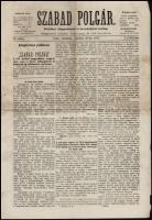 1872 Győr, A Szabad Polgár politikai, közgazdászati és kereskedelmi hetilap I. évfolyamának 76. száma, reklámokkal