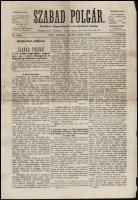 1872 Győr, A Szabad Polgár politikai, közgazdászati  és kereskedelmi hetilap I. évfolyamának 76. száma, reklámokkal