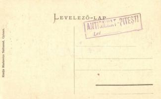 Gyimes, Ghimes; határszéli lépcső csendőrökkel és katonákkal. Adler, kiadja Markovics Nathanné/ bord...