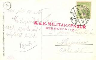 Máramarossziget, Sighetu Marmatei; Petőfi liget / park + K.u.K. Militarzensur Czernowitz