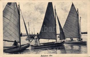 Balatoni vitorlák 10 db régi lap