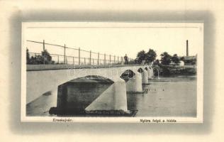 Érsekújvár, Nové Zámky; Nyitra folyó, híd. W. L. Bp. 436. / Nitra river, bridge