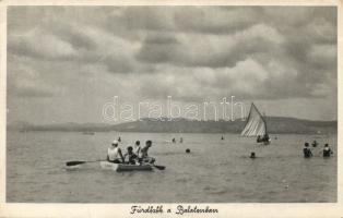 Balatoni vitorlások 15 db régi képeslap