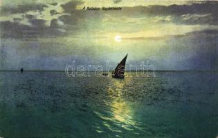 Balatoni vitorlások 15 db régi képeslap