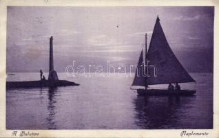 Balatoni vitorlások 15 db régi képeslap