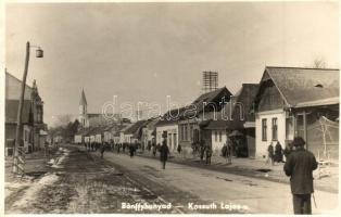 Bánffyhunyad, Huedin; Kossuth Lajos utca, üzletek / street view, shops (EK)