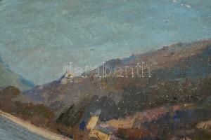 Fejes Gyula (1895-1956): Visegrád. Olaj, vászon, jelzett, festék pöttyökkel, keretben, 50×60 cm